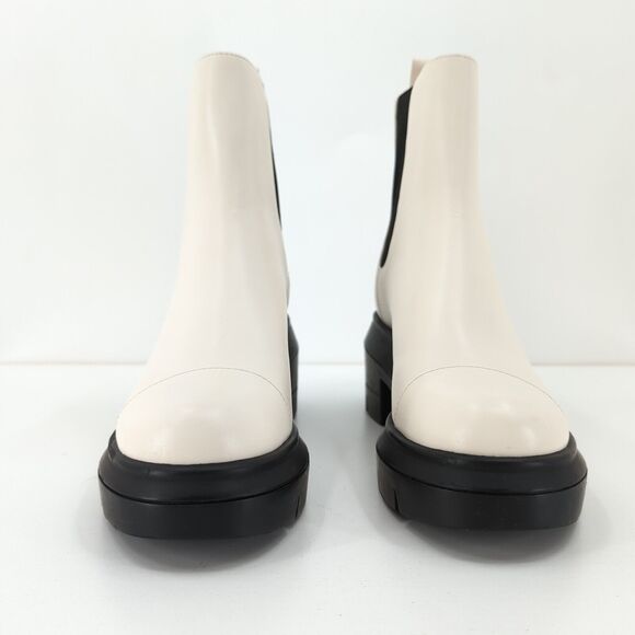 STUART WEITZMAN Women 4.5 C Norah Boots Bootie White Ankle Chelsea Lug Sole NEW - Picture 5 of 9